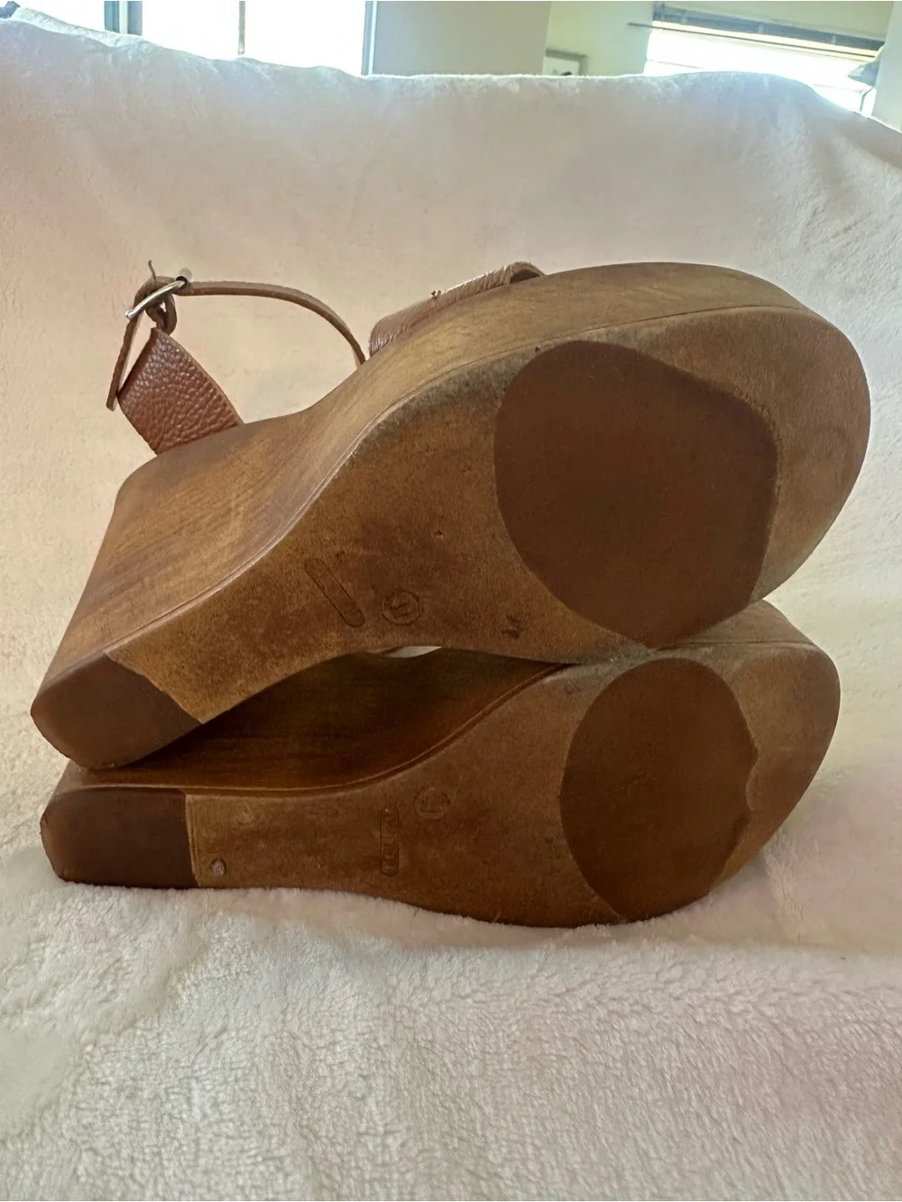 Steve Madden Belma Wedge Sandals Tan Leather